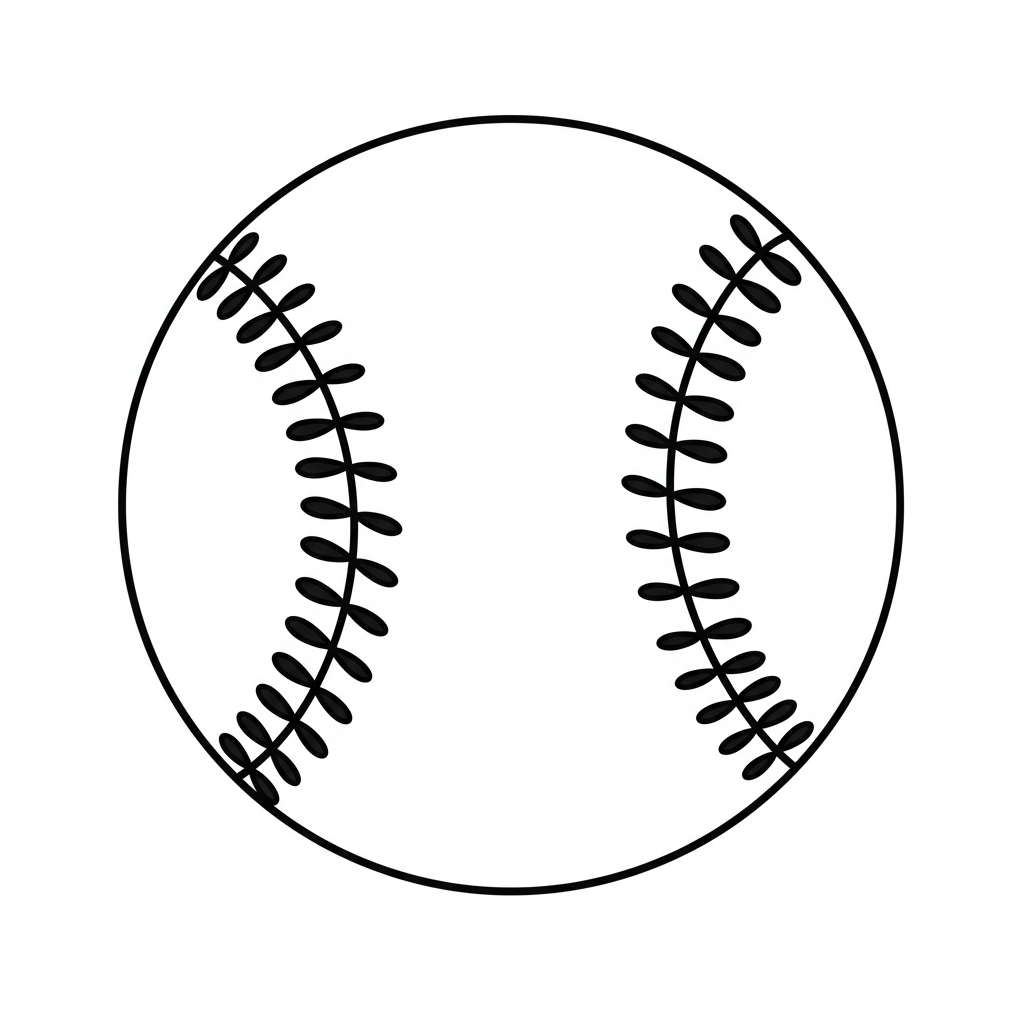 baseball simple coloring page