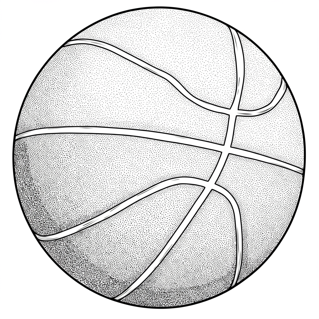 basketball detailed coloring page