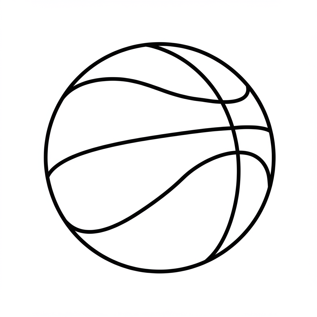 basketball easy coloring page