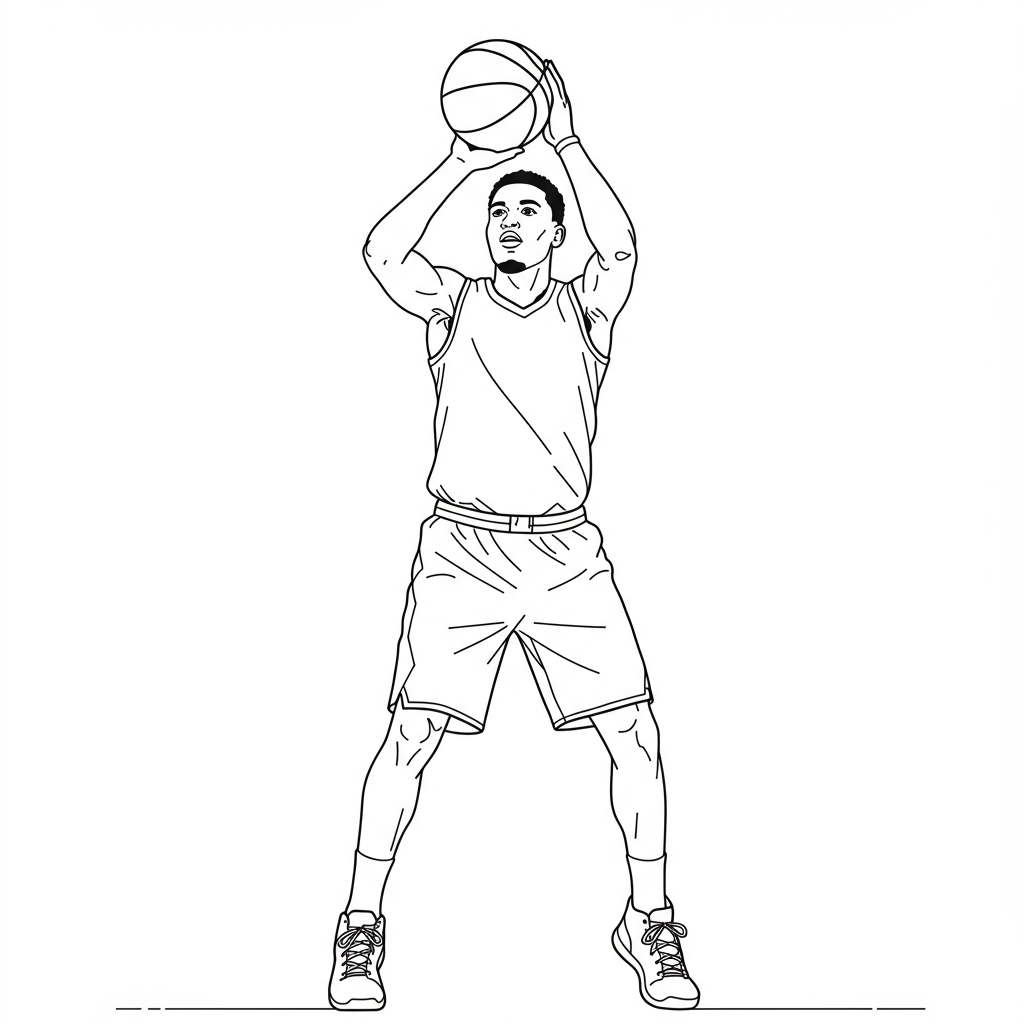 basketball portrait coloring page