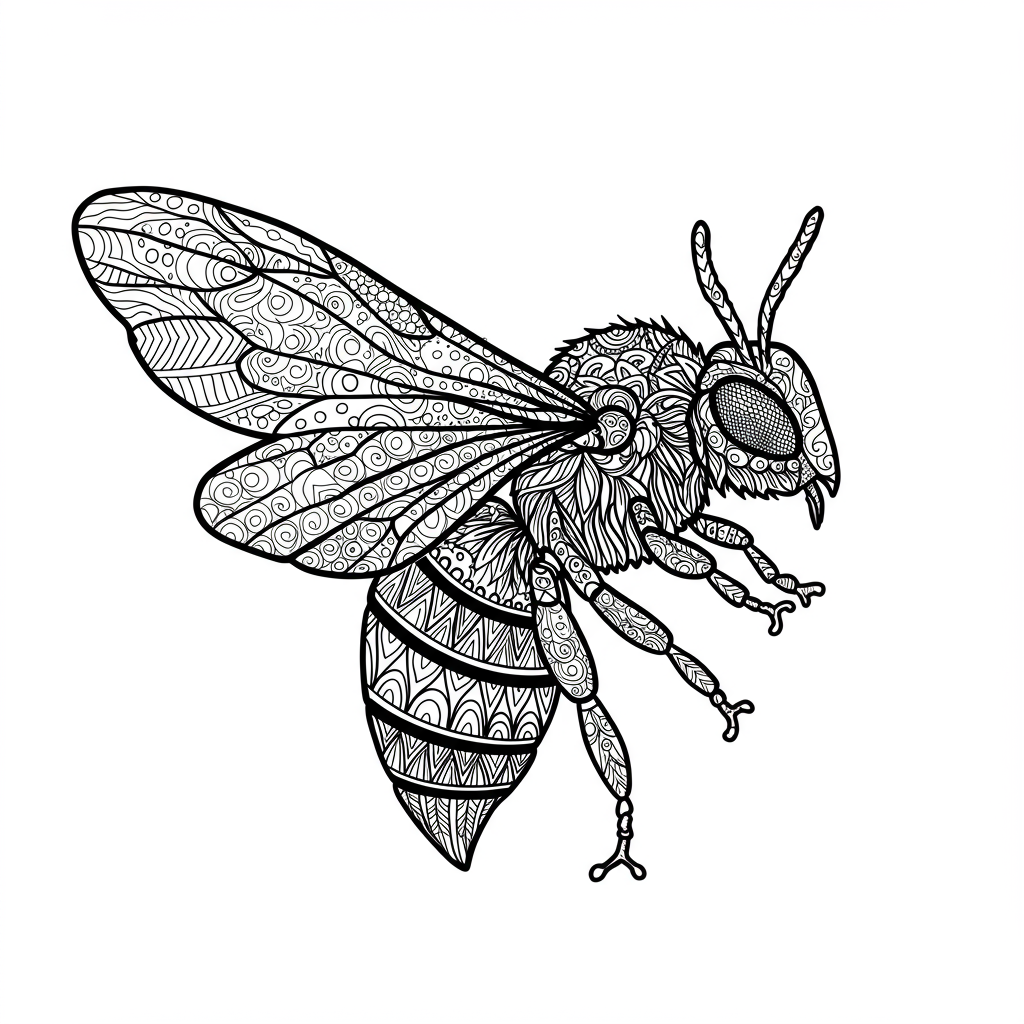 bee abstract coloring page