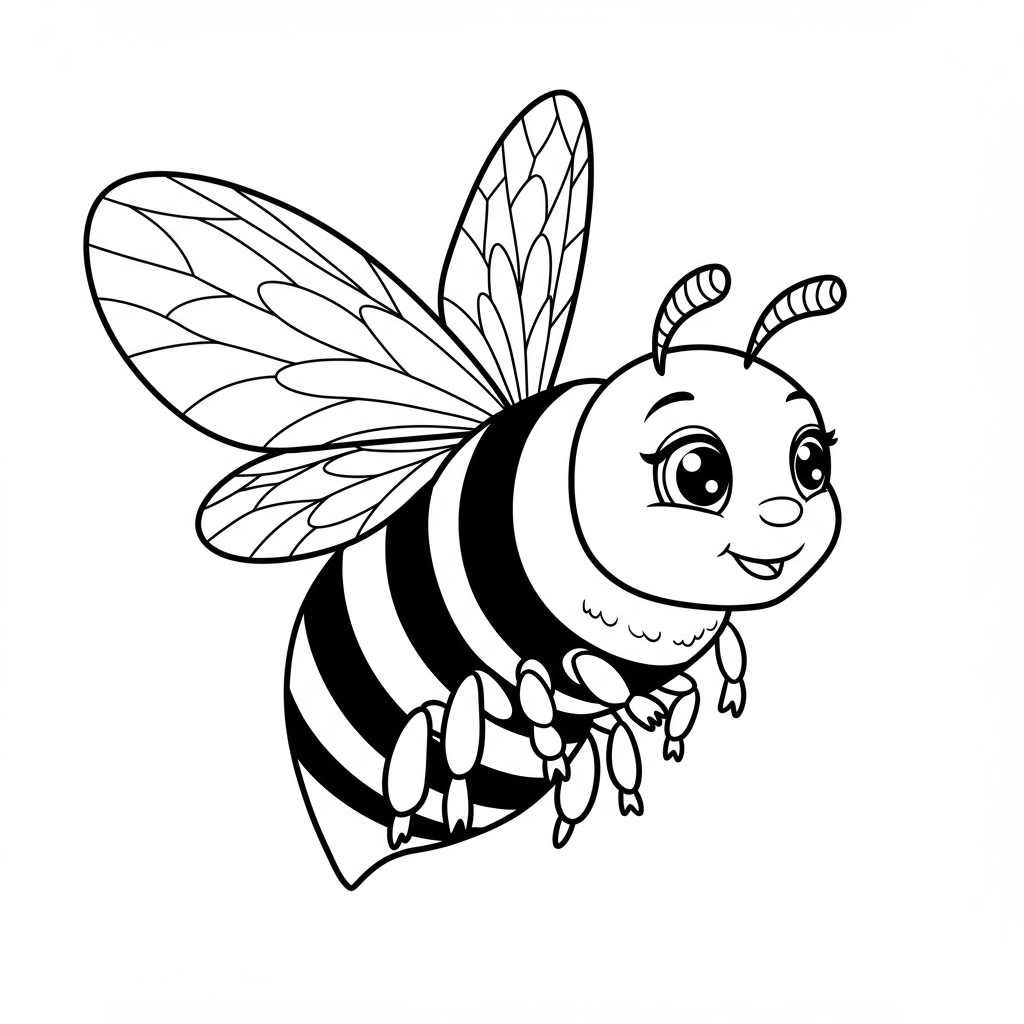 bee cartoon coloring page