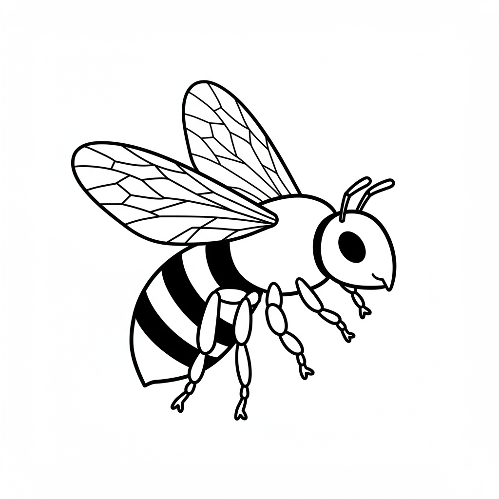 bee easy coloring page