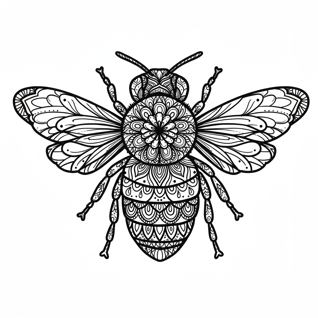 bee mandala coloring page