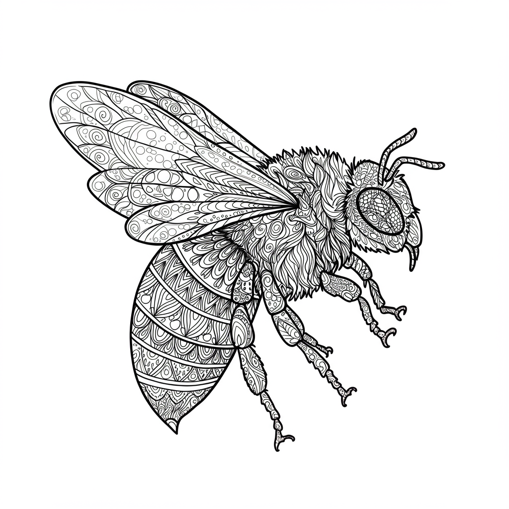 bee pattern coloring page