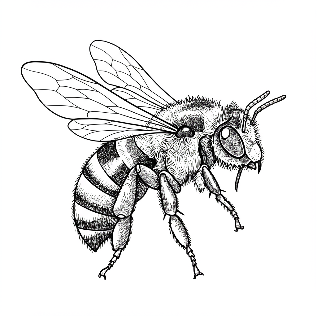 bee portrait coloring page