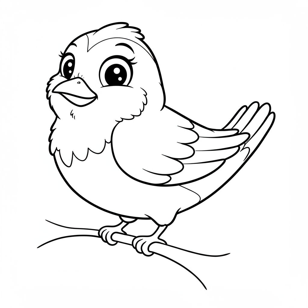bird cartoon coloring page
