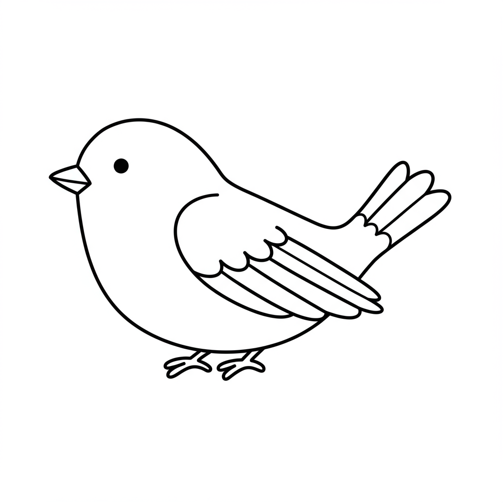 bird easy coloring page