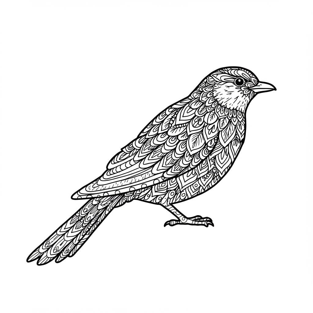bird mandala coloring page