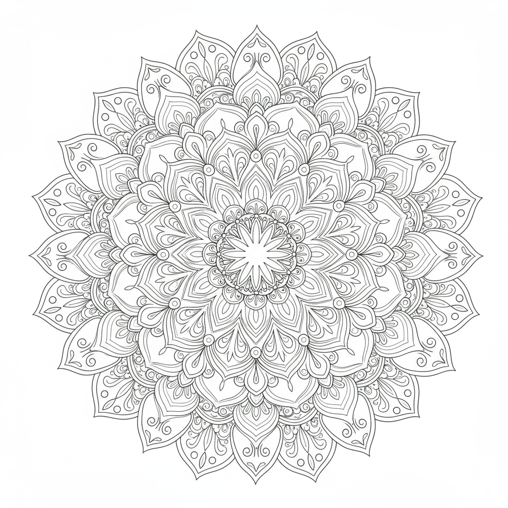 birthday mandala coloring page