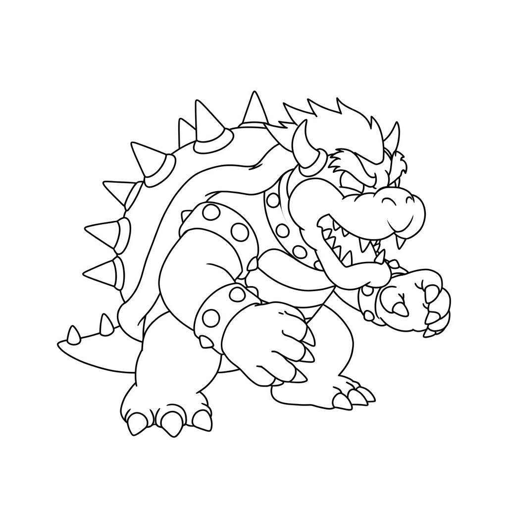 bowser abstract coloring page
