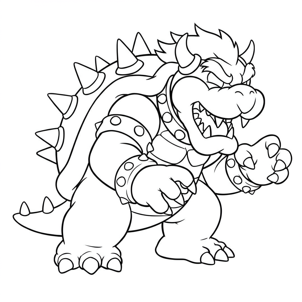 bowser cartoon coloring page