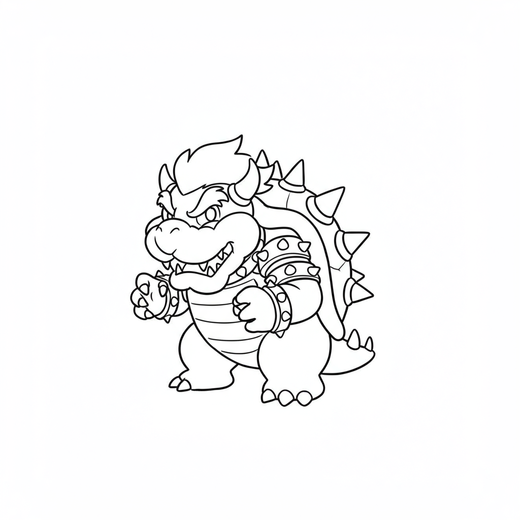 bowser cute coloring page