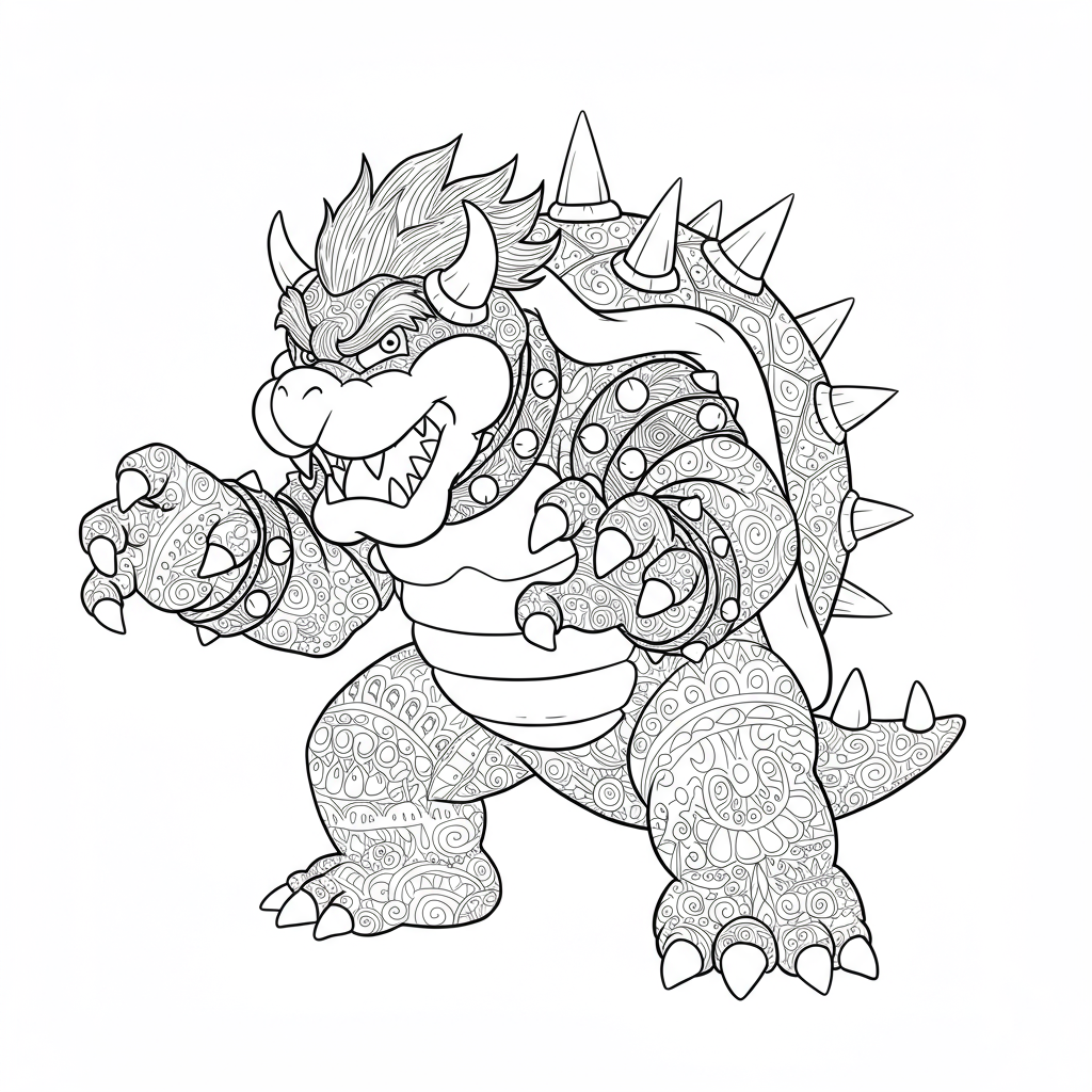 bowser decorative coloring page