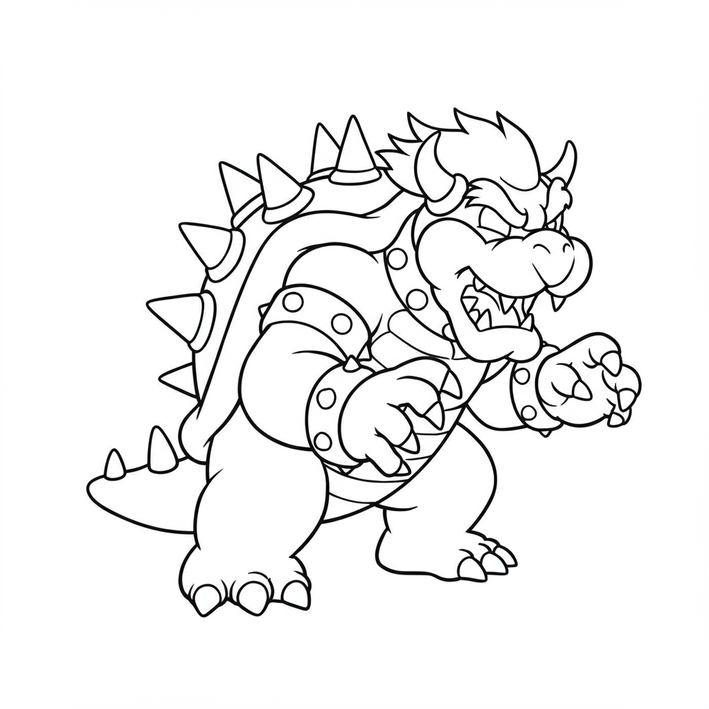 bowser educational coloring page