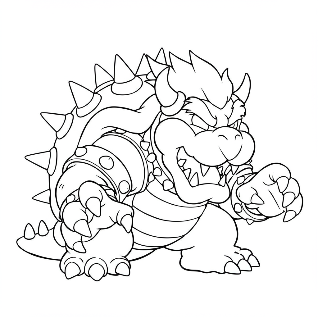 bowser portrait coloring page