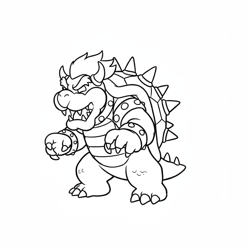 bowser simple coloring page