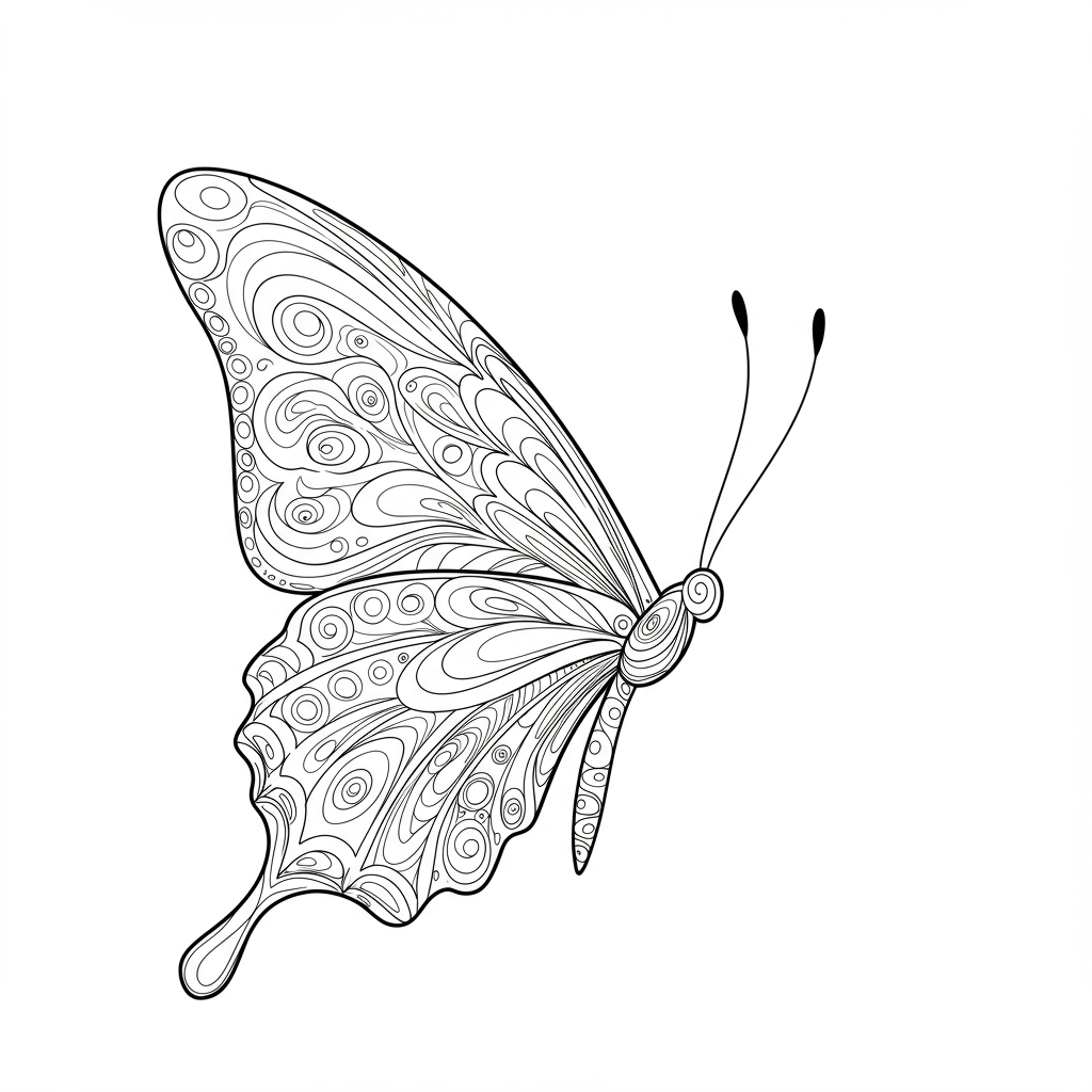 dibujo para colorear de mariposa abstracta