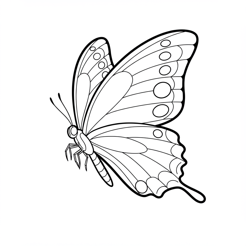 dibujo para colorear de mariposa en acción