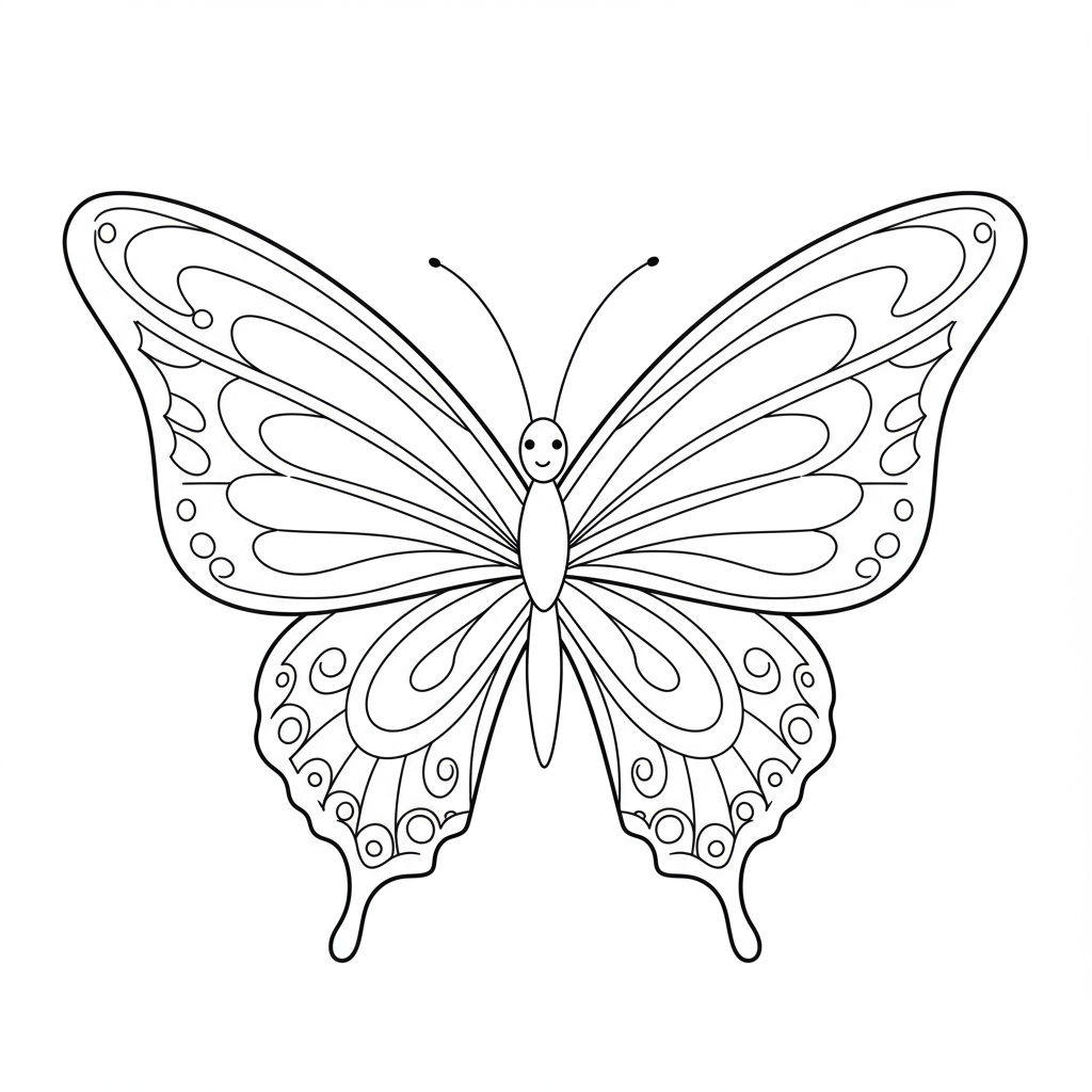 dibujo para colorear de mariposa linda