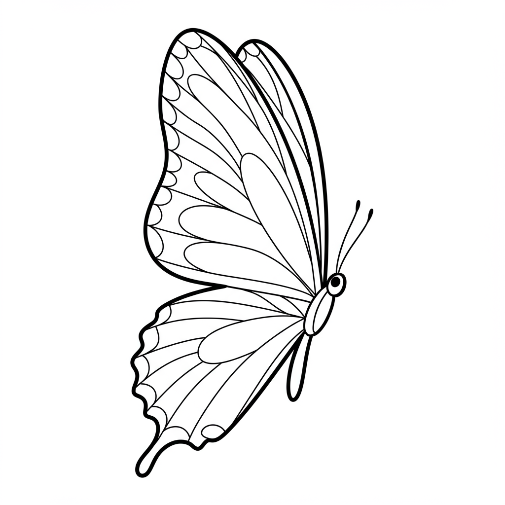 dibujo para colorear de mariposa fácil