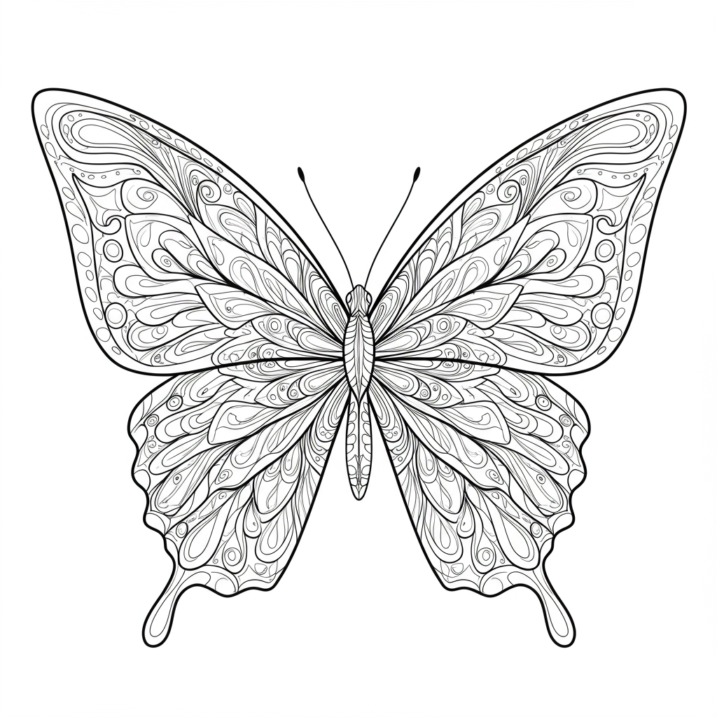 dibujo para colorear de mariposa mandala