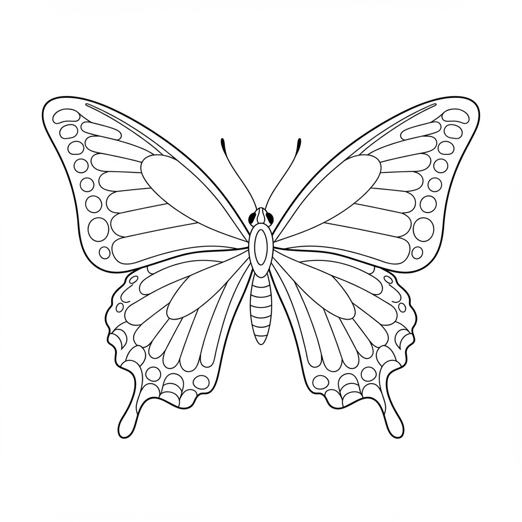 dibujo para colorear de retrato de mariposa