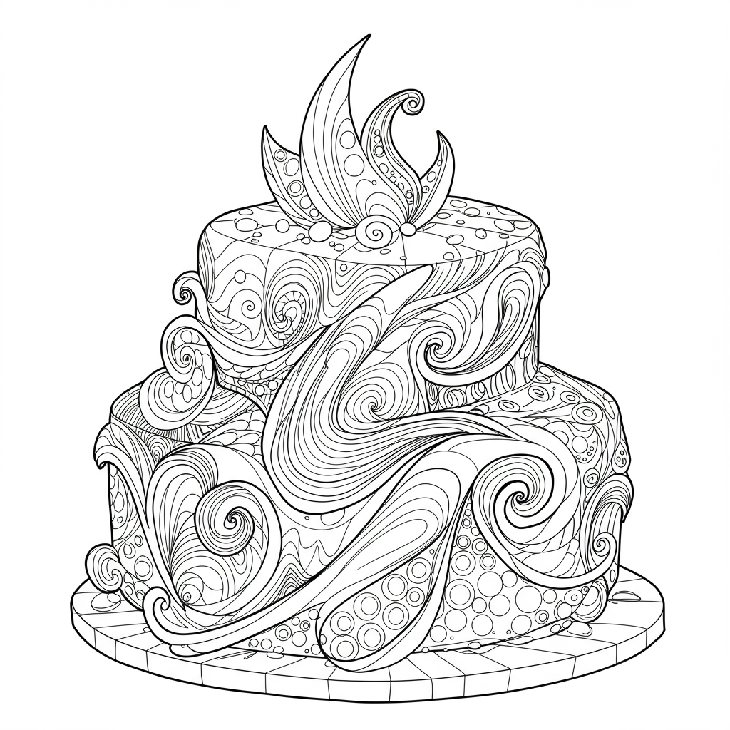 cake abstract coloring page
