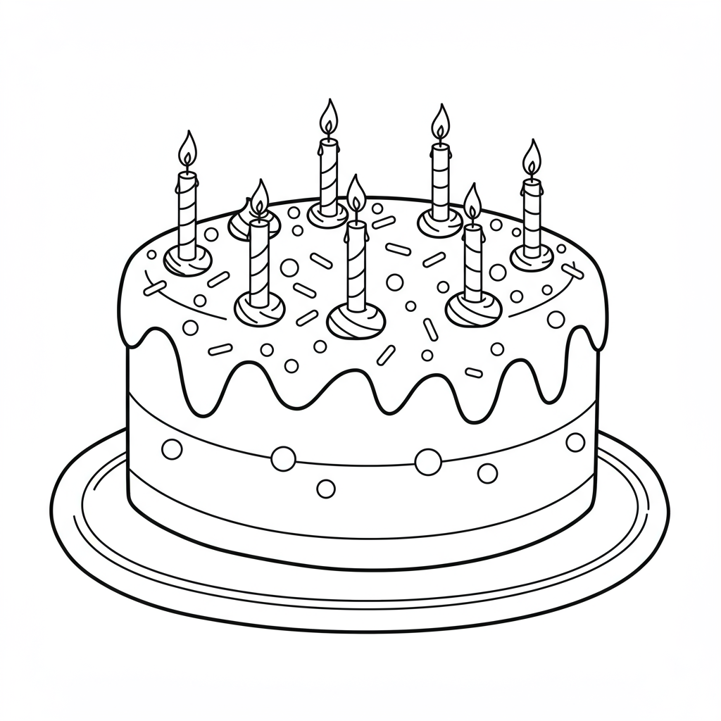 cake cartoon coloring page