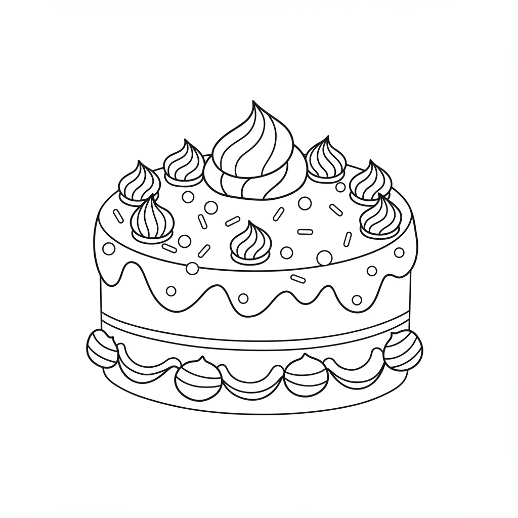 cake cute coloring page