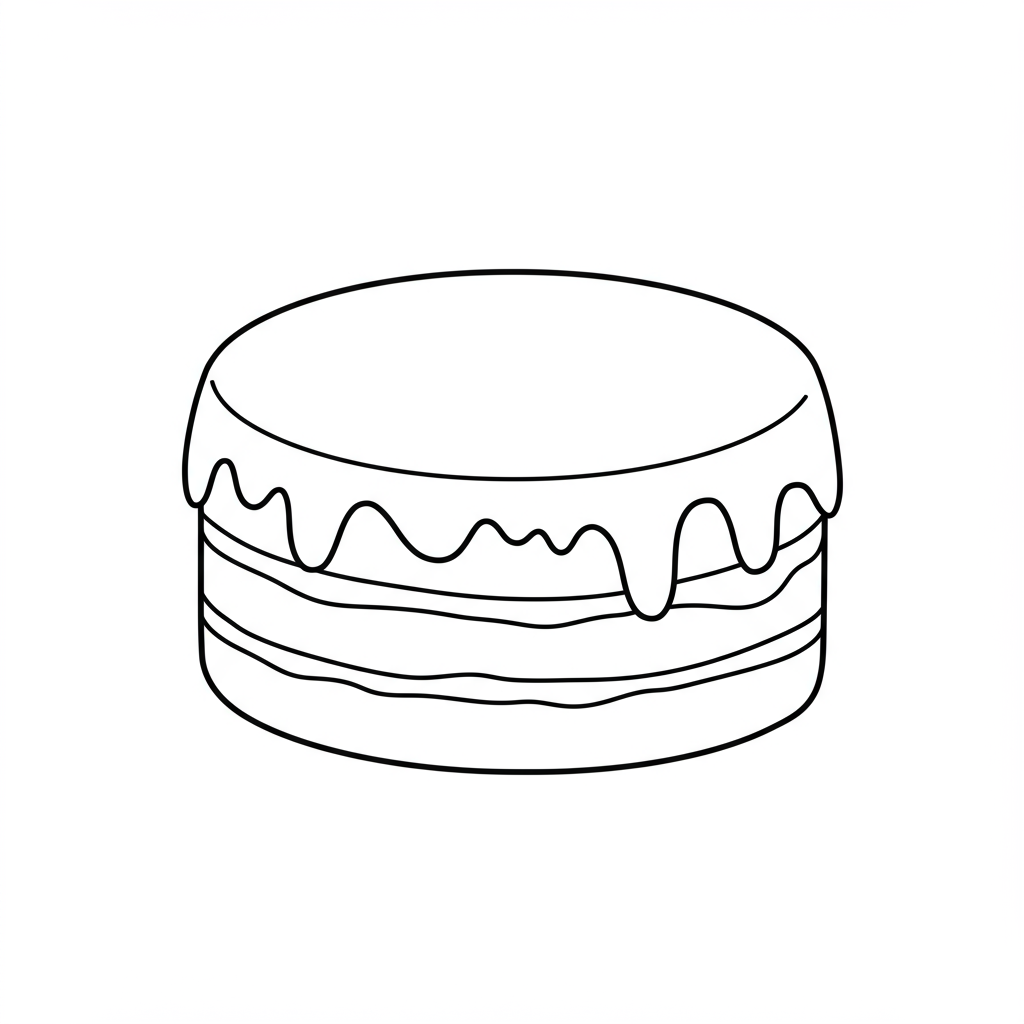 cake easy coloring page