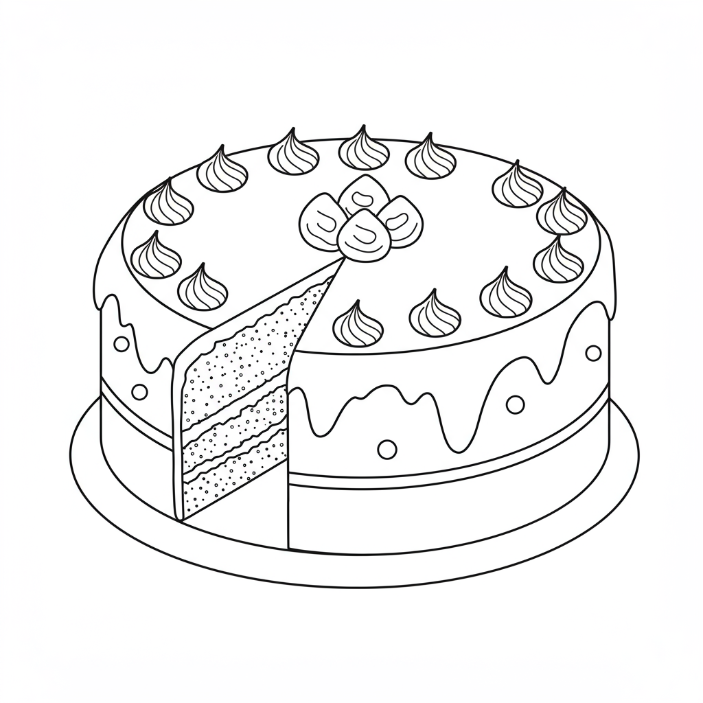 cake educational coloring page