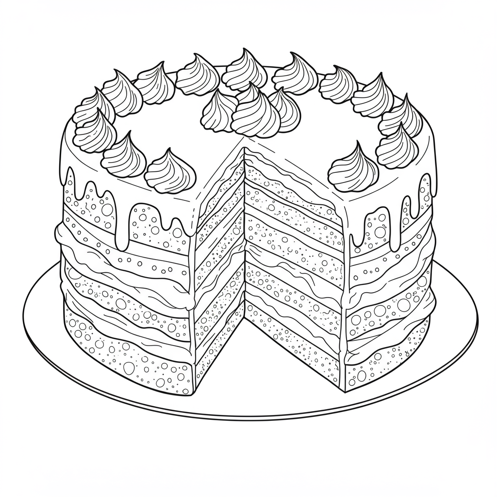 cake family coloring page