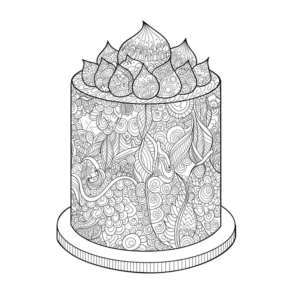 cake pattern coloring page