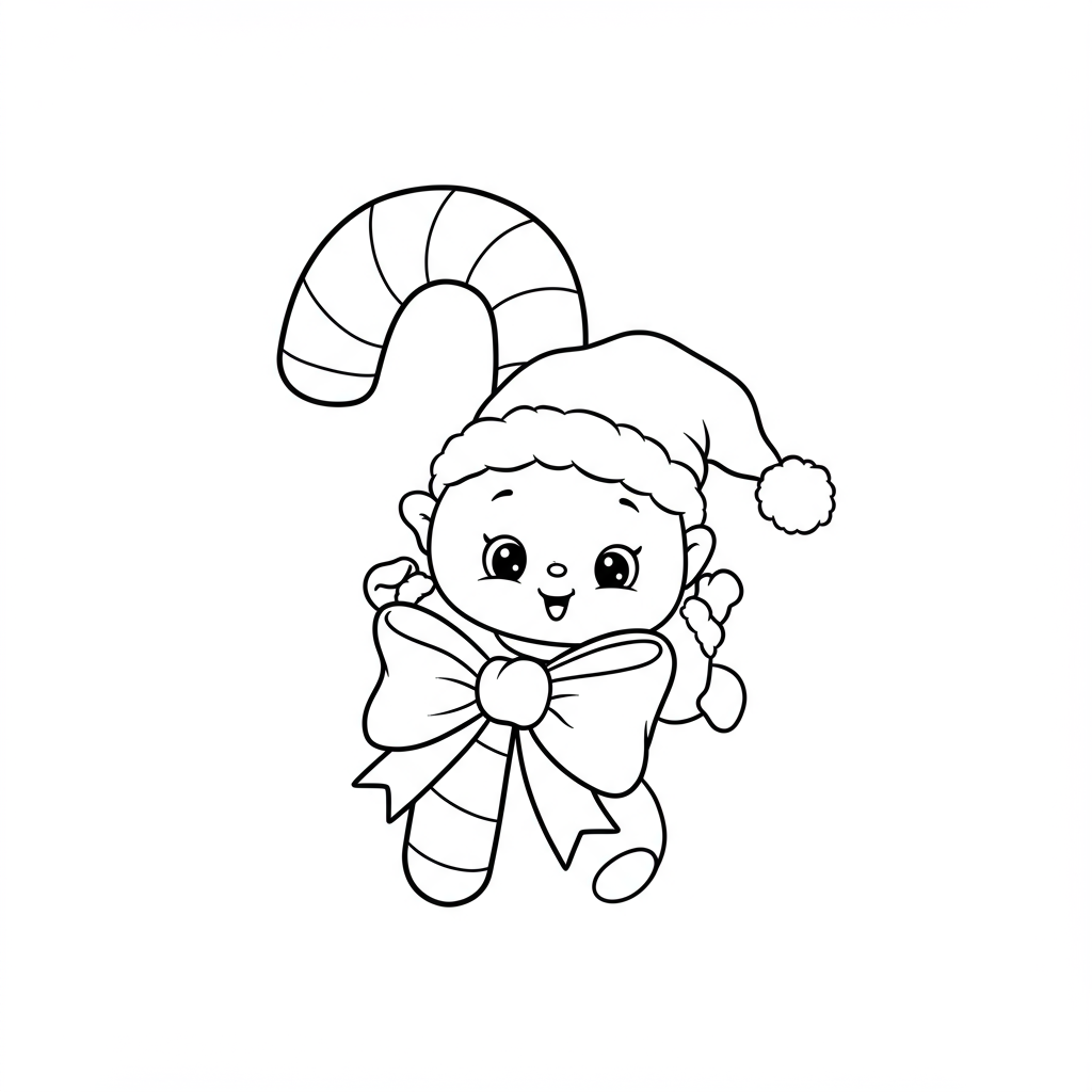 candy cane baby coloring page