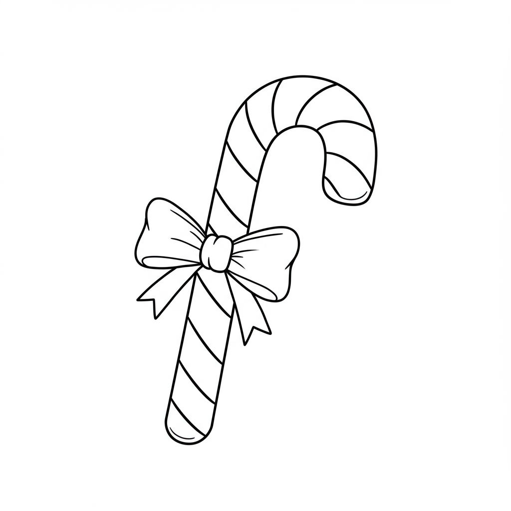 candy cane cute coloring page