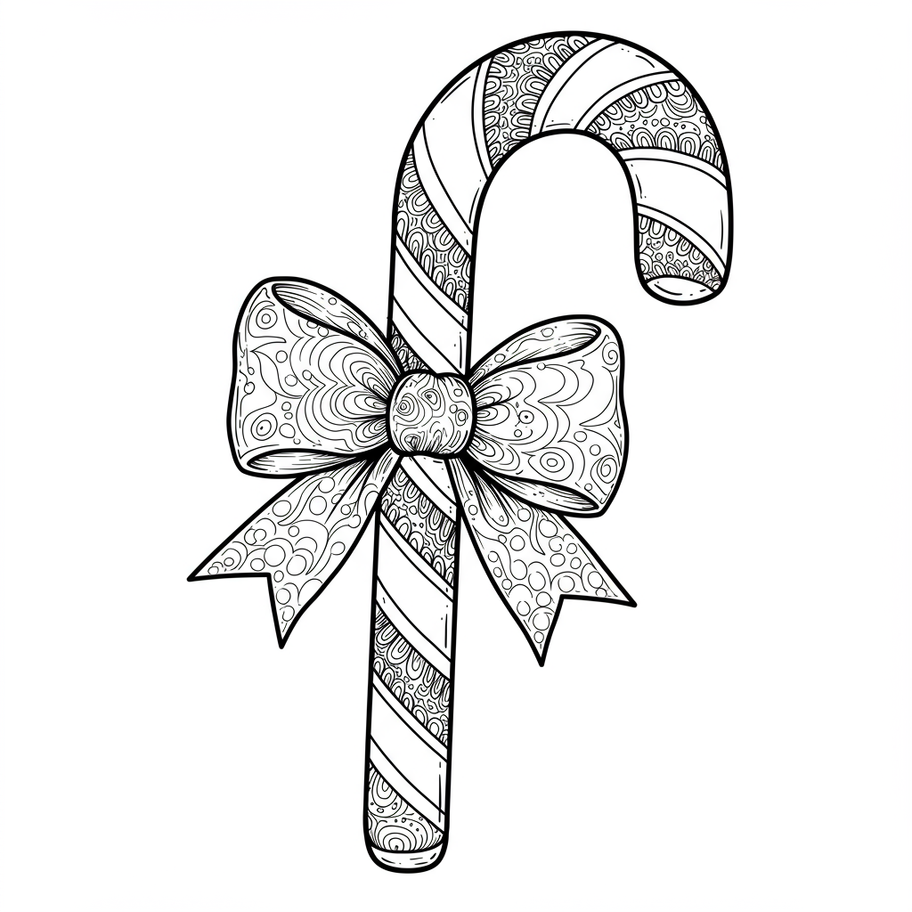 candy cane decorative coloring page