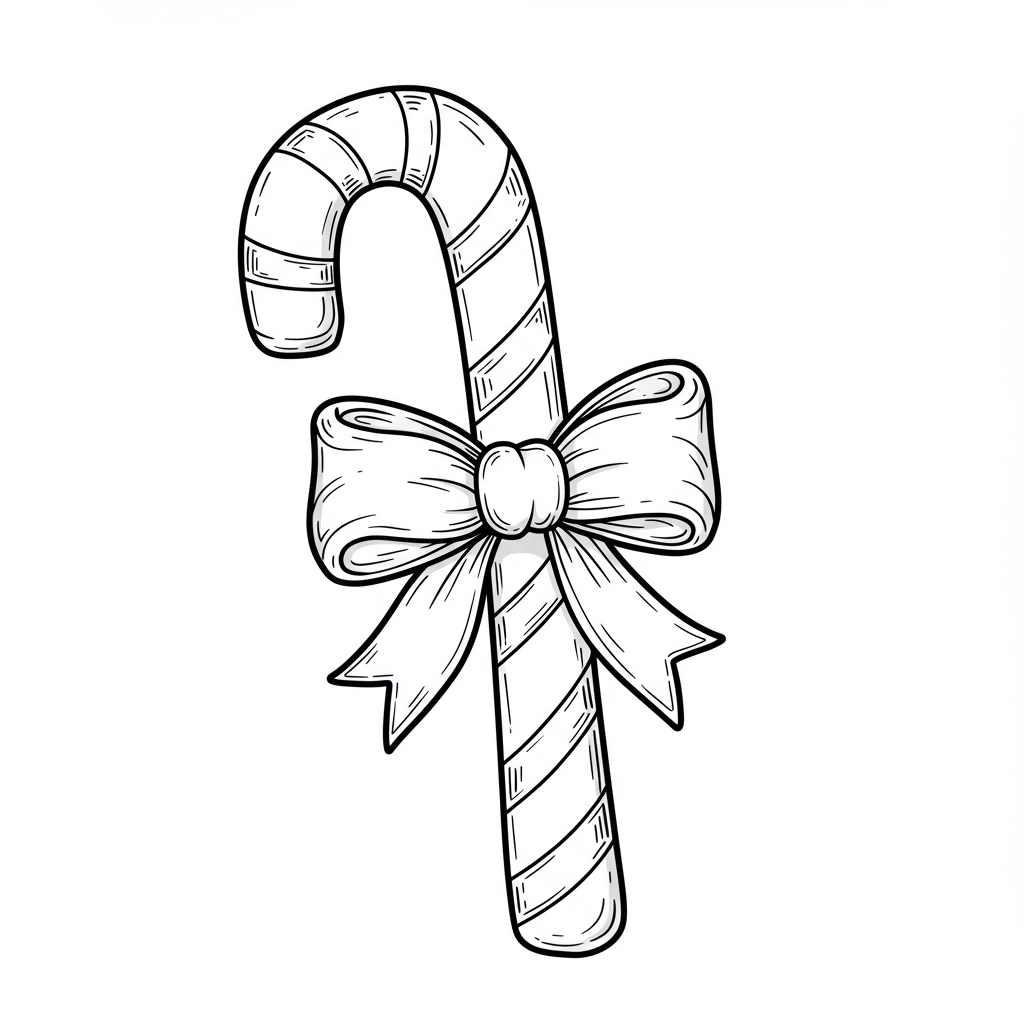 candy cane detailed coloring page