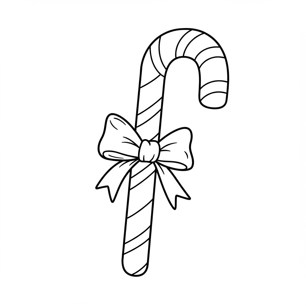 candy cane easy coloring page