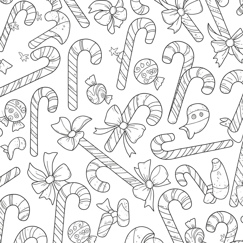 candy cane pattern coloring page