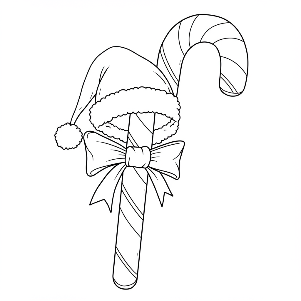 candy cane portrait coloring page