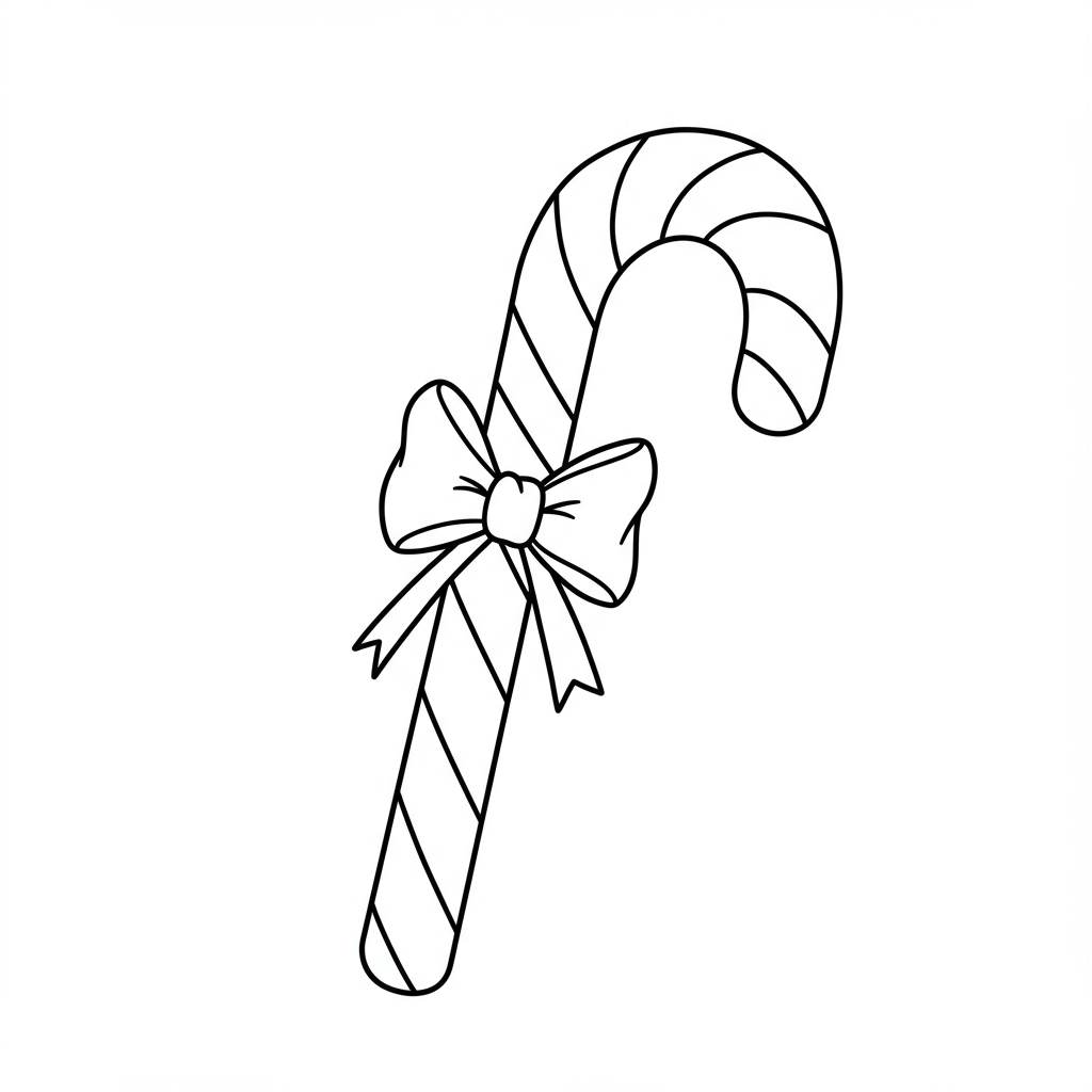 candy cane simple coloring page