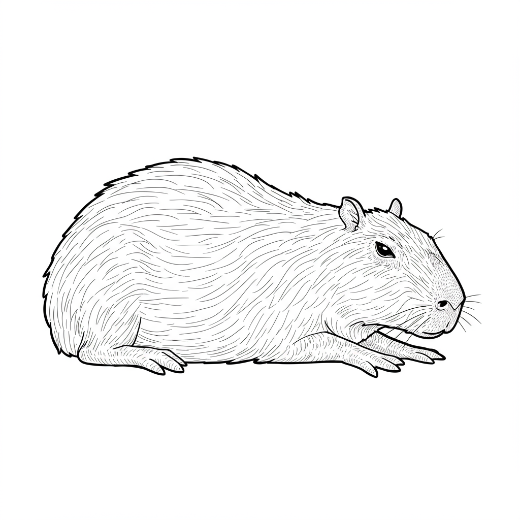 capybara disegni da colorare decorativo