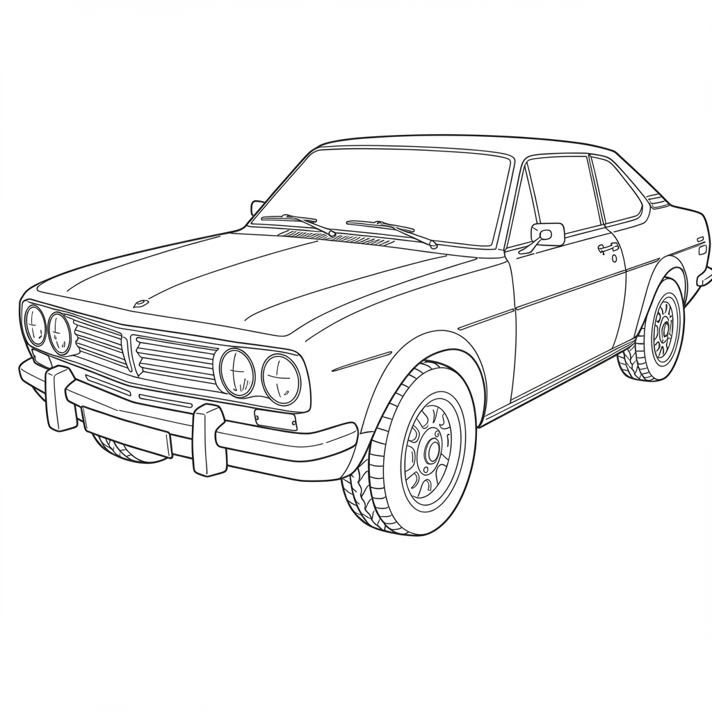 車の詳細ぬりえページ