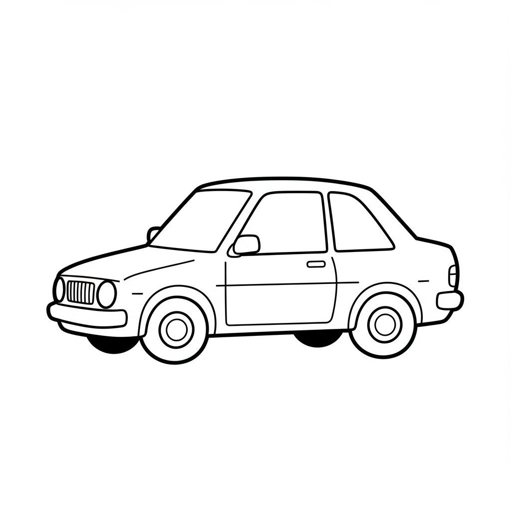 車の簡単ぬりえページ