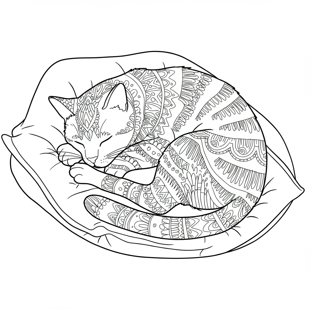 catnap decorative coloring page