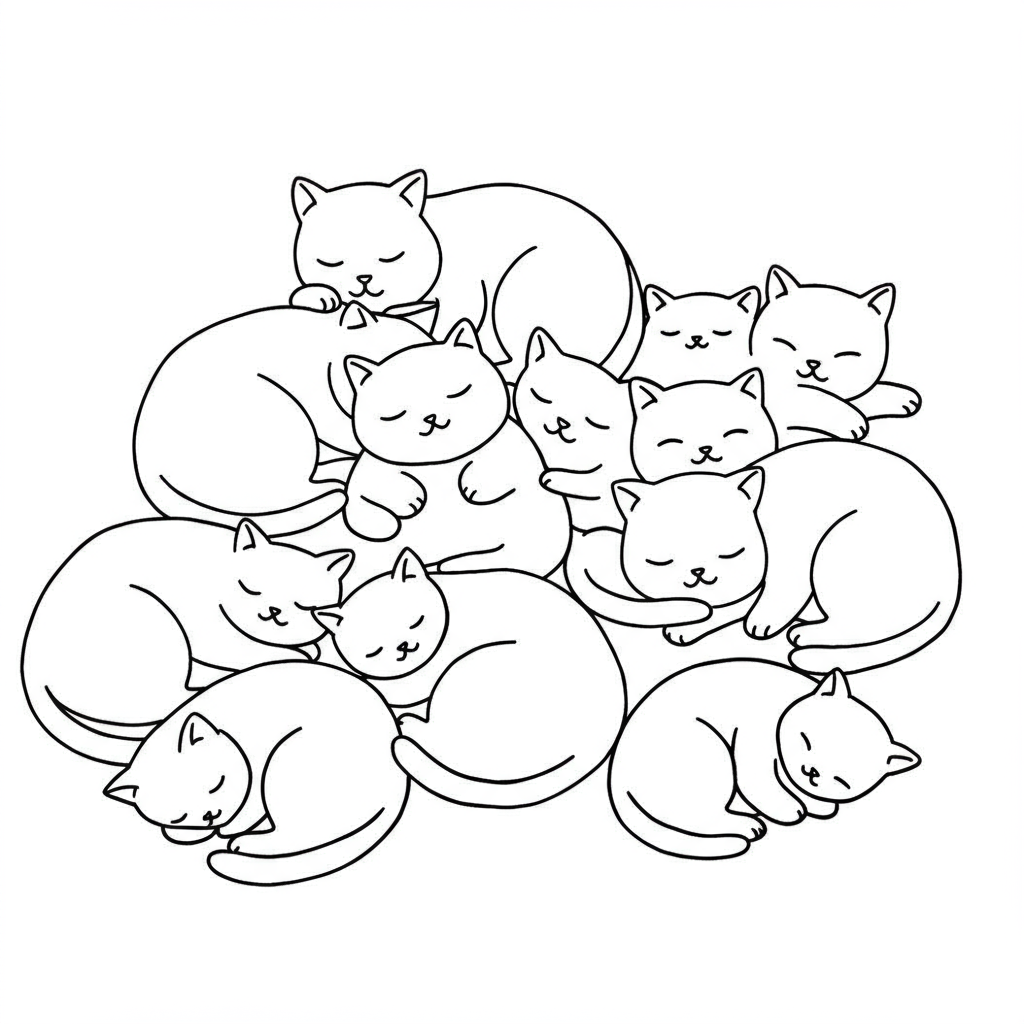 catnap family coloring page