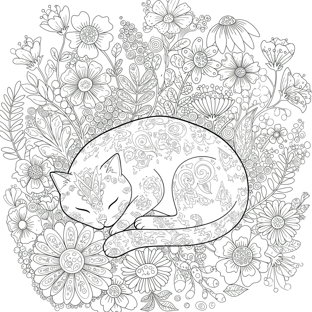 catnap flowers coloring page