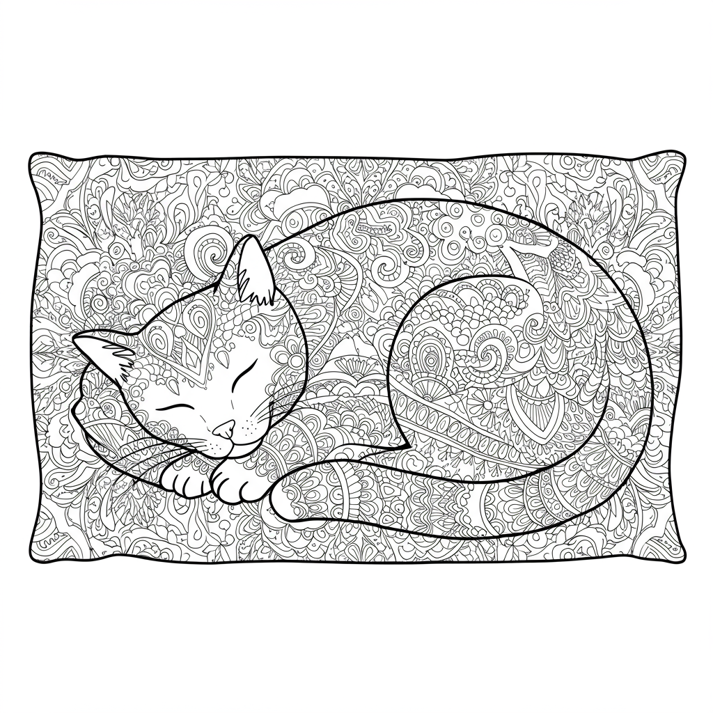 catnap mandala coloring page