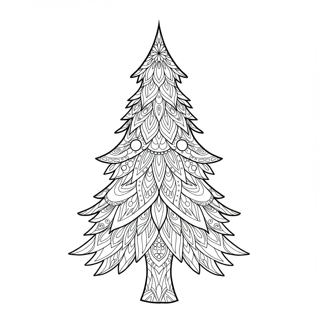 página para colorir árvore de natal mandala
